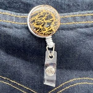 Custom Made Clip On Badge Reel Holder w/ Retractable Cord NEW